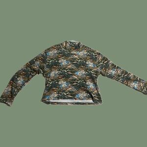 Big Bud Press Cropped Turtleneck in Fungi Fantasy Print - 2XL